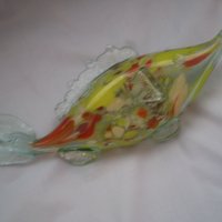 Стара фигура на риба многоцветно стъкло, снимка 9 - Антикварни и старинни предмети - 36913273