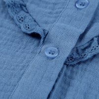 Дамска риза с дълъг ръкав и къдрички в син цвят, снимка 7 - Ризи - 40148800