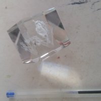 Стъклен куб с инкрустирана сова,сувенир., снимка 1 - Декорация за дома - 38058434