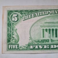 RARE. USA 🇺🇸 $ 5 DOLLARS 1928-B UNC, снимка 6 - Нумизматика и бонистика - 36609065