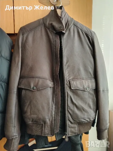 Мъжко кафяво кожено яке. , снимка 1