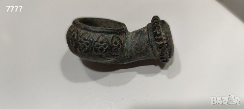 Старинна османска бронзова лула за опиум - тютюн , снимка 1