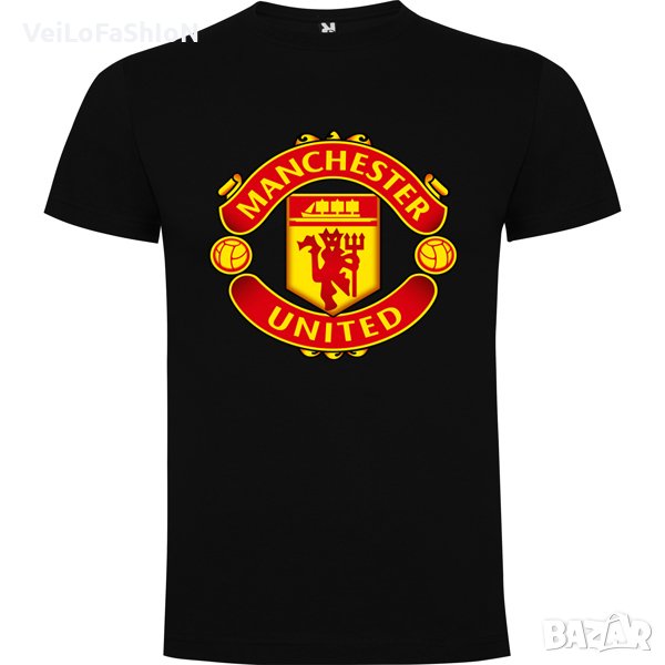 Нова мъжка тениска на футболния отбор Манчестър Юнайтед (Manchester United) в черен цвят , снимка 1