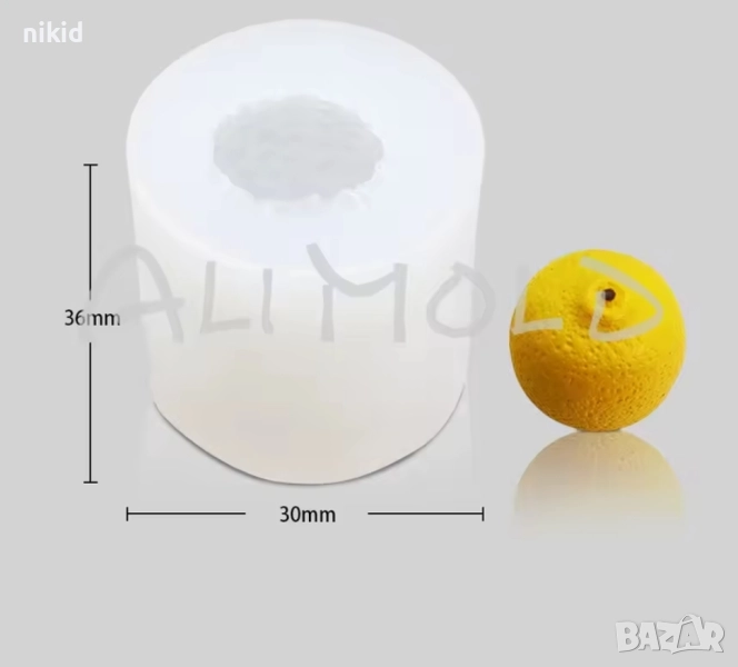 3D малък лимон силиконов молд форма фондан шоколад гипс смола свещ сапун, снимка 1