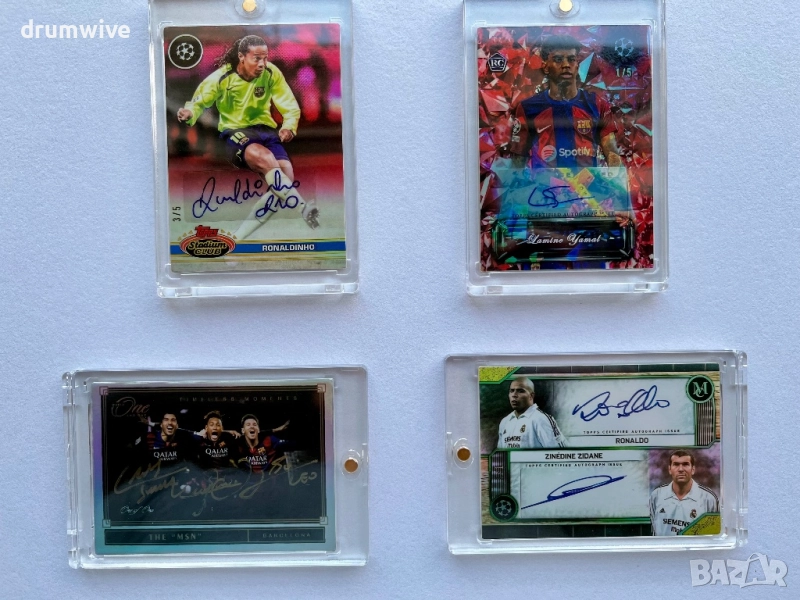 4 футболни карти:Ronaldinho,Yamal,Suarez+Neymar+Messi,Ronaldo+Zidane, снимка 1