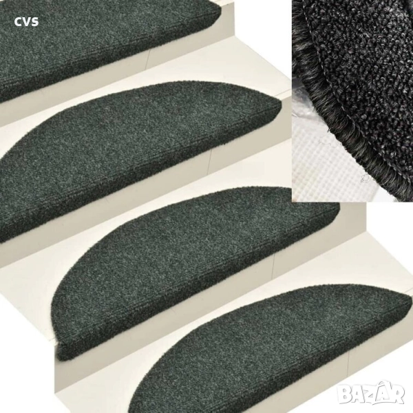 Комплект 15 самозалепващи стелки за стълбища DEKOR 65х24х4 см, С PVC винкел и 2 самозалепващи ленти,, снимка 1