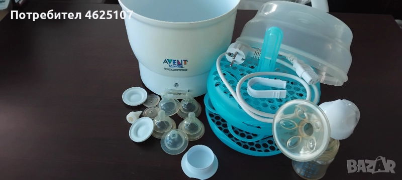Philips Avent Електрически стерилизатор + подарък ръчна помпа за кърма Philip avent, снимка 1