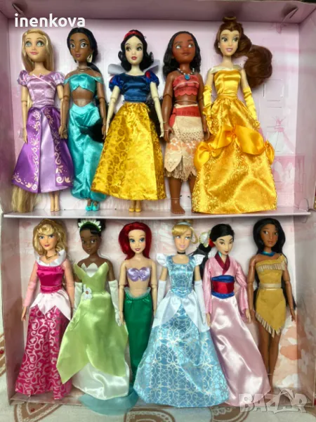 Кукла Тиана, Рапунцел, Покахонтас, Мулан, Есмералда, Пепеляшка, Аврора, Жасмин, Снежанка, Ариел, Бел, снимка 1