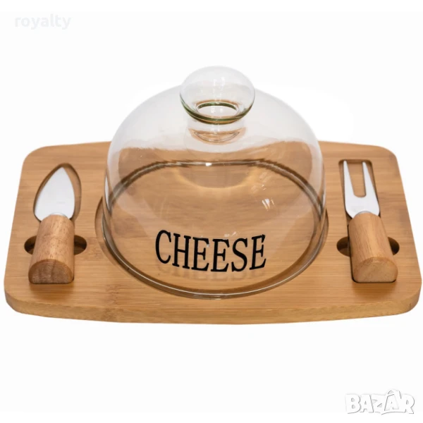 Поднос за сирене с бамбукова дъска, снимка 1
