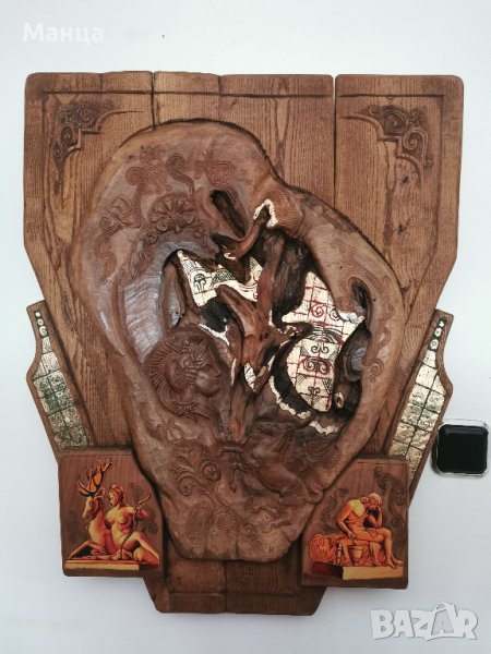 Авторска картина с дърворезба, снимка 1