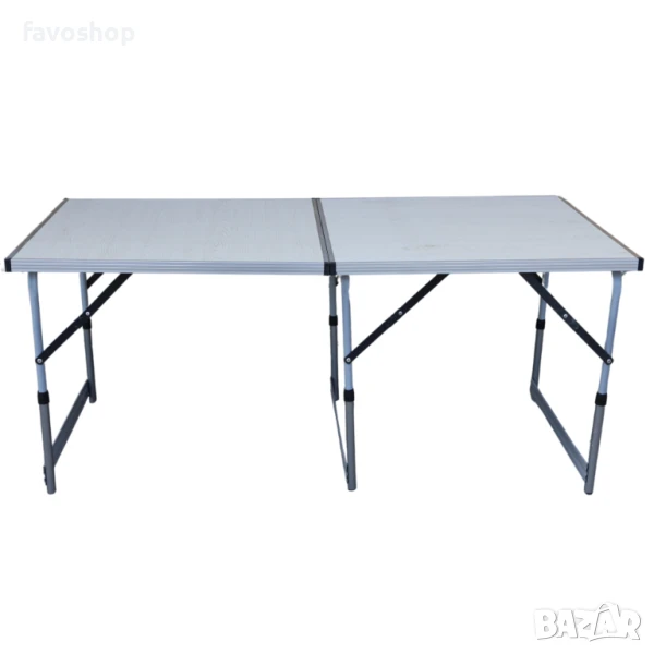 FAVO ALU COMPACT – Сгъваема маса с регулируема височина и MDF плот, снимка 1