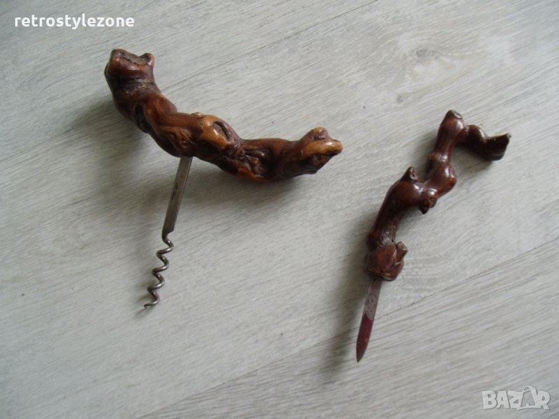 № 5319 стар тирбушон и старо ножче   , снимка 1