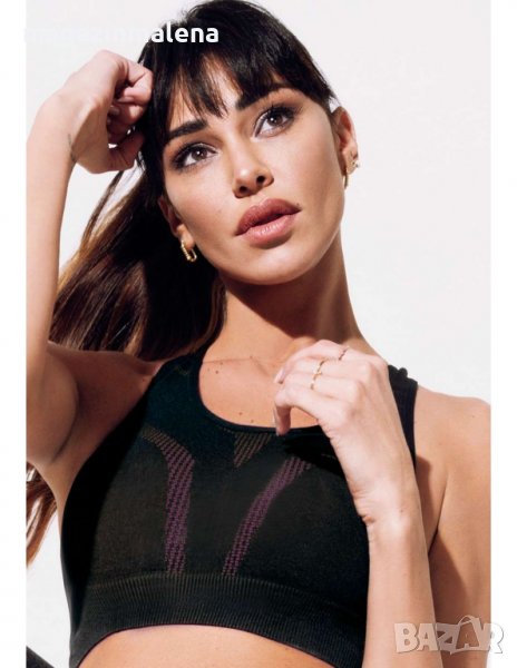 Jadea S-M,M-L,L-XL черен-розов,черен-зелен спортен сутиен без банели спортно бельо спортни сутиени , снимка 1