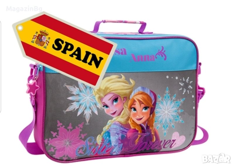 Чанта за рамо Disney Frozen - Елза и Анна от Замръзналото кралство, 38х27х7 см, снимка 1