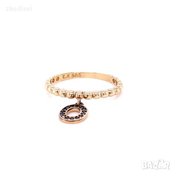 Златен дамски пръстен 1,69гр. размер:57 14кр. проба:585 модел:21891-5, снимка 1