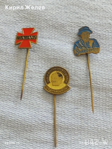 Три значки стари редки ITALIANO,SWIEBERTIF за КОЛЕКЦИЯ ДЕКОРАЦИЯ 50211, снимка 1