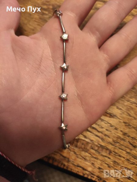 Сребърна полутвърда гривна (89), снимка 1