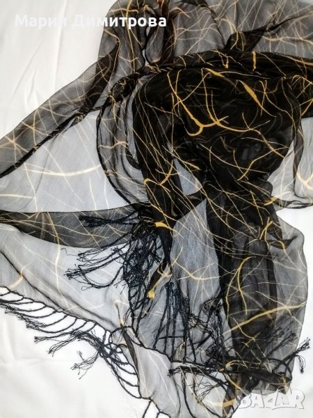 Копринен шал с ресни 168/70, снимка 1