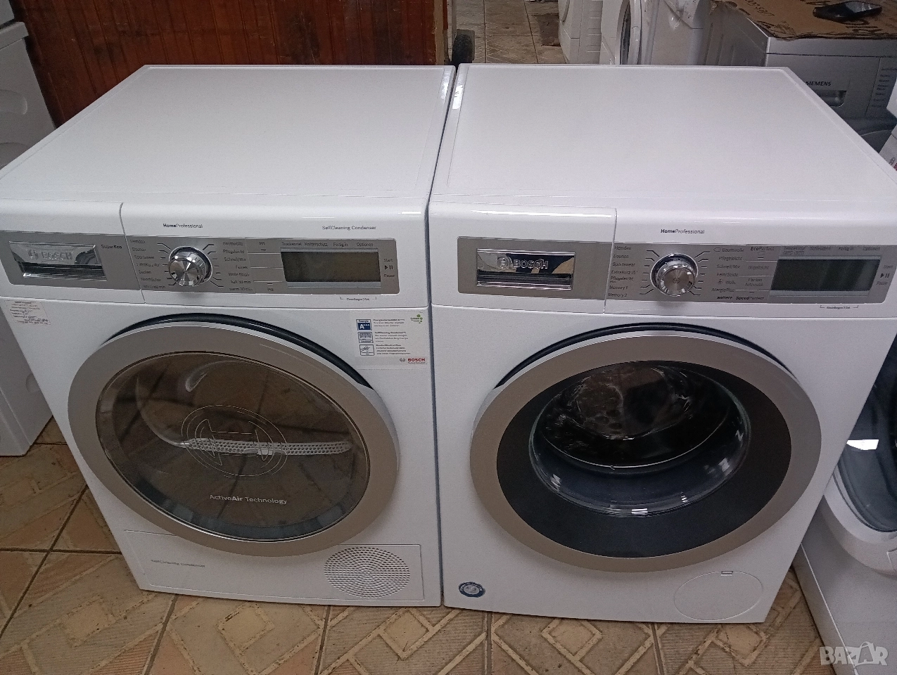 Комплект пералня и сушилня с термопомпа Бош Bosch Home Professional A+++ 8кг Made in Germany , снимка 1