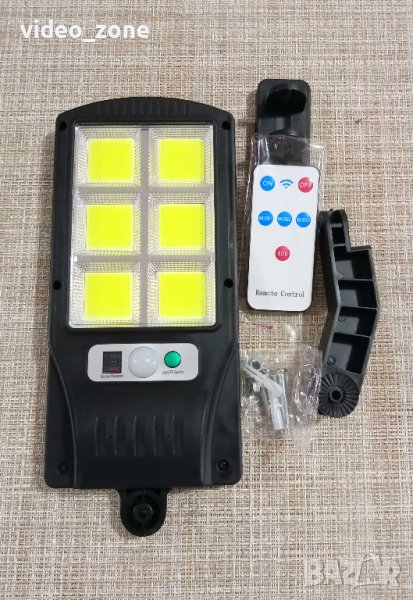 LED, Соларна лампа с датчик за движение, бяла светлина, снимка 1