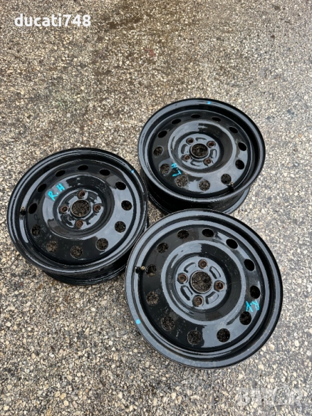3бр. железни джанти 15" 4x100 - Toyota, Hyundai, Kia , снимка 1