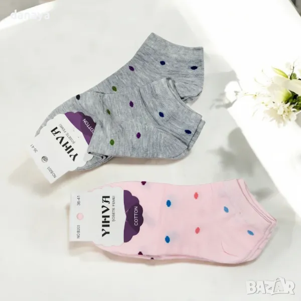 5182 Комплект от 2 чифта чорапи за маратонки Точки, 36-41 номер, снимка 1