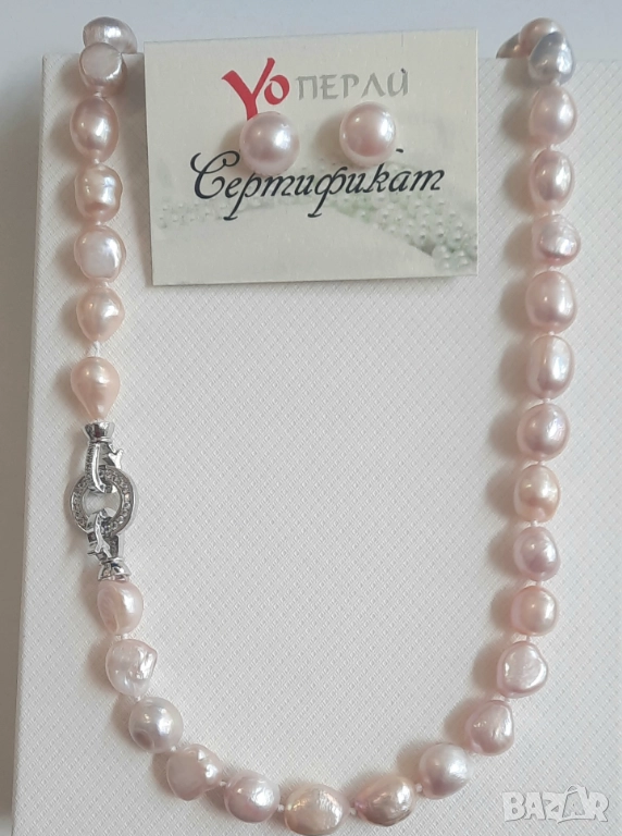 Естествено култивирани перли със сертификат, снимка 1