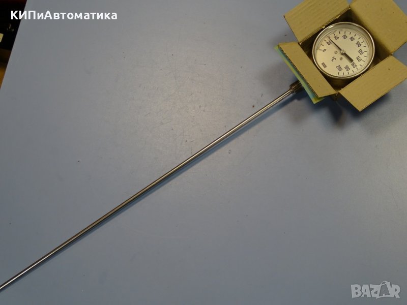 биметален термометър Wika thermometer ф100mm, 0/+200°C, L-650mm, снимка 1