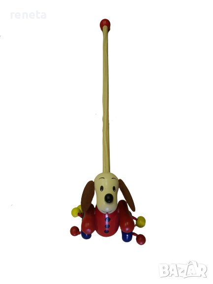 Играчка Ahelos, Куче, За бутане, Дървена, 50 см, снимка 1