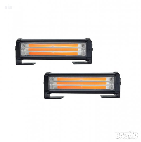 Маяк, Диодна лампа, 2бр., Аварийна сигнална LED лампа, 163х43х42мм., 12V / 24V, блиц, снимка 1