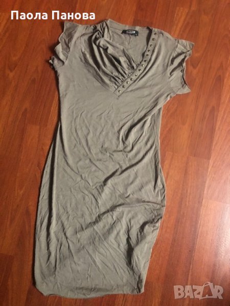 Бежова рокля/ туника  Desire с капси и интересен гръб, снимка 1