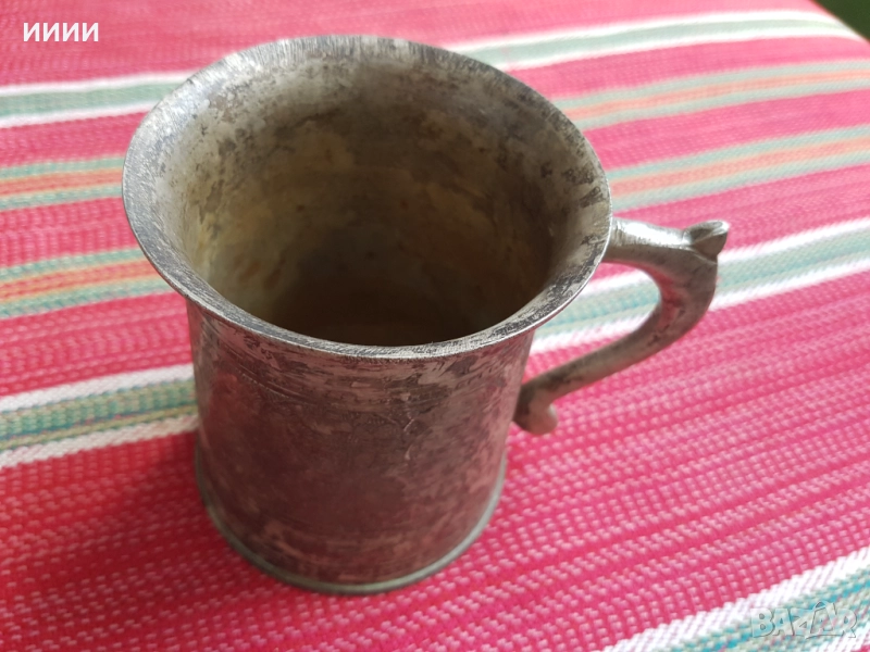 Посребрена чаша халба, снимка 1