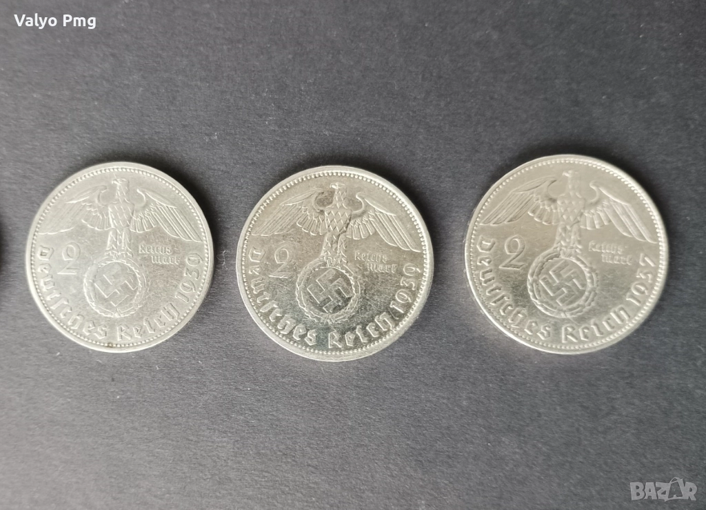 2 райхсмарки, сребърни монети Германия, Третия райх, снимка 1