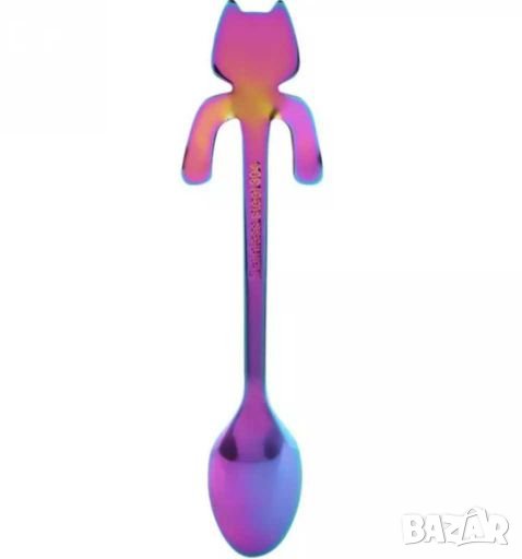Лъжица за кафе цвят 🌈 и елементи на котенце, снимка 1