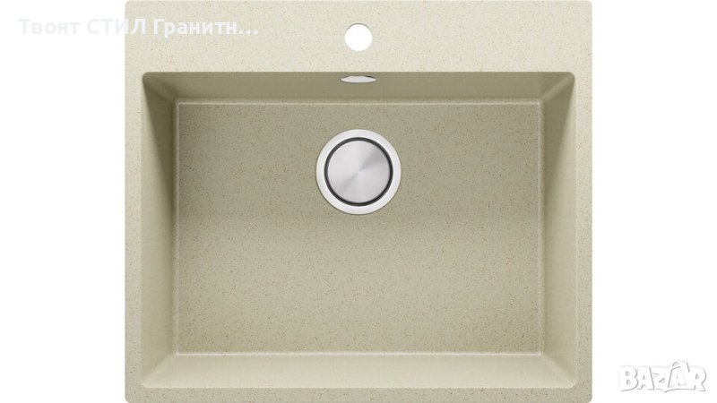 БЕж Кухненска Мивка от гранит модел Рига 60 XL 580 x 500 мм, снимка 1