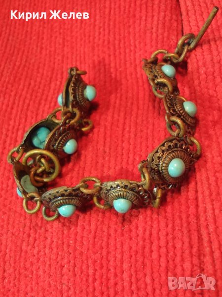 19 век ВЪЗРОЖДЕНСКА ТЮРКОАЗЕНА БРОНЗОВА ПОСРЕБРЕНА ЕТНОГРАФСКА ГРИВНА РЪЧНА ИЗРАБОТКА СТАРА 57151, снимка 1