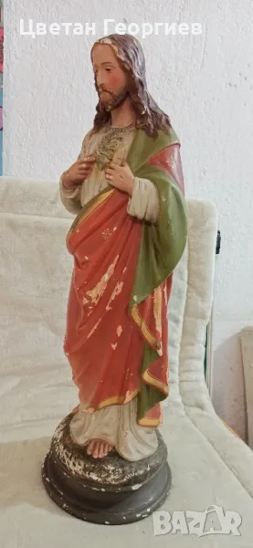 Исус фигура от  оцветен гипс., снимка 1