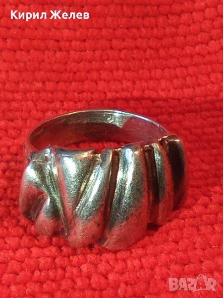 ШАРМАНТЕН СРЕБЪРЕН БЕЛ ЕПОК СТИЛ ПРЪСТЕН ОКСИДИРАНО СРЕБРО 925 МАЙСТОРСКА РЪЧНА ИЗРАБОТКА 36590, снимка 1