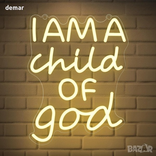 CoolGift Mart Неонова табела  'I Am a Child of God' / „Аз съм дете на Бог“/, снимка 1