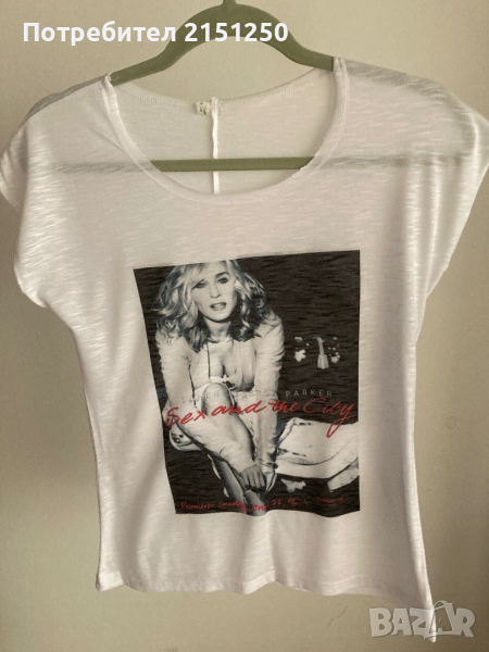 Тениска бяла с апликация, снимка 1