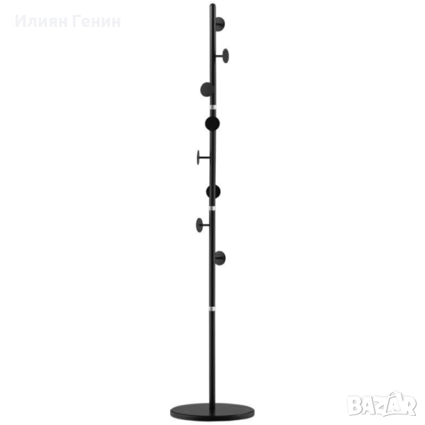 Закачалка за дрехи HOMCOM, 4 пръта и 8 куки, мраморна основа, снимка 1