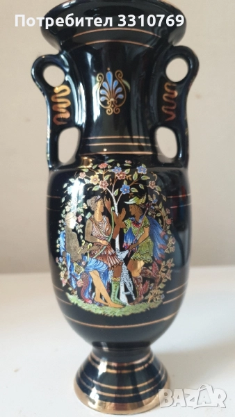 Класическа гръцка порцеланова ваза. , снимка 1