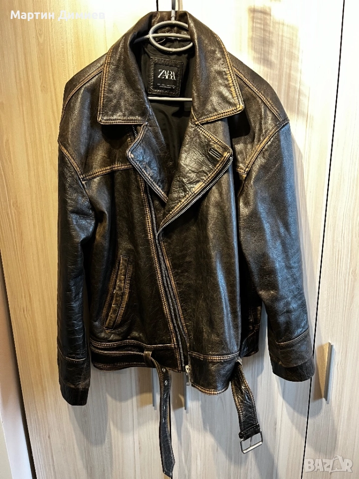 Мъжко кожено яке Zara, снимка 1