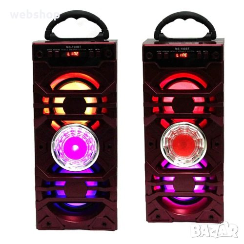 ПРЕНОСИМА BLUETOOTH КОЛОНКА С ДВА ГОВОРИТЕЛЯ И ЦВЕТОМУЗИКА MS-190BT, снимка 1