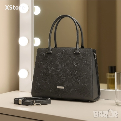 Елегантна дамска чанта с релефен дизайн – стил и практичност в едно, снимка 7 - Чанти - 51664360