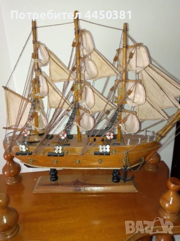 Много стар декоративен модел на кораб – Фрегата (38см) 🛳