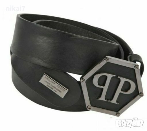 мъжки колан от естествена кожа с метална катарама Philip Pleinn, снимка 3 - Колани - 27996121