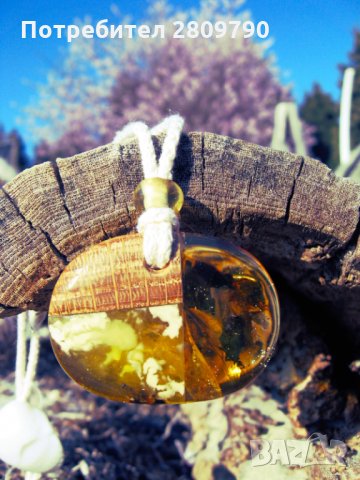 Ръчно изработена висулка от кехлибар, повдигаща настроението / Handmade amber pendant, uplifting, снимка 2 - Колиета, медальони, синджири - 33491485