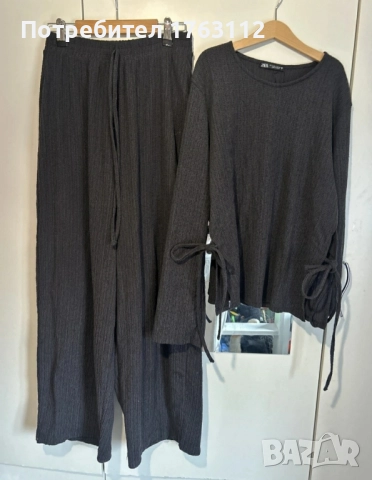 Зара дамски сет, панталон М размер, блуза С, нов