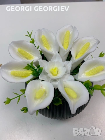 цветя изработени с глицеринов ароматен сапун и Българска роза 🌹, снимка 15 - Изкуствени цветя - 53255257